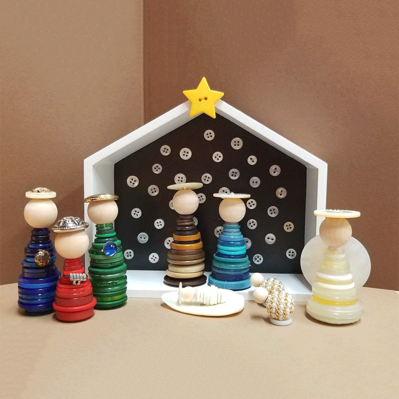 DIY Button Nativity Scene Kit