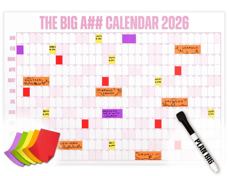 📅The Big A## 2026 Wall Calendar - Flexible Dry-Erase Material ✍️Design Your Amazing Year!🏃