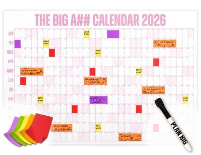 📅The Big A## 2026 Wall Calendar - Flexible Dry-Erase Material ✍️Design Your Amazing Year!🏃