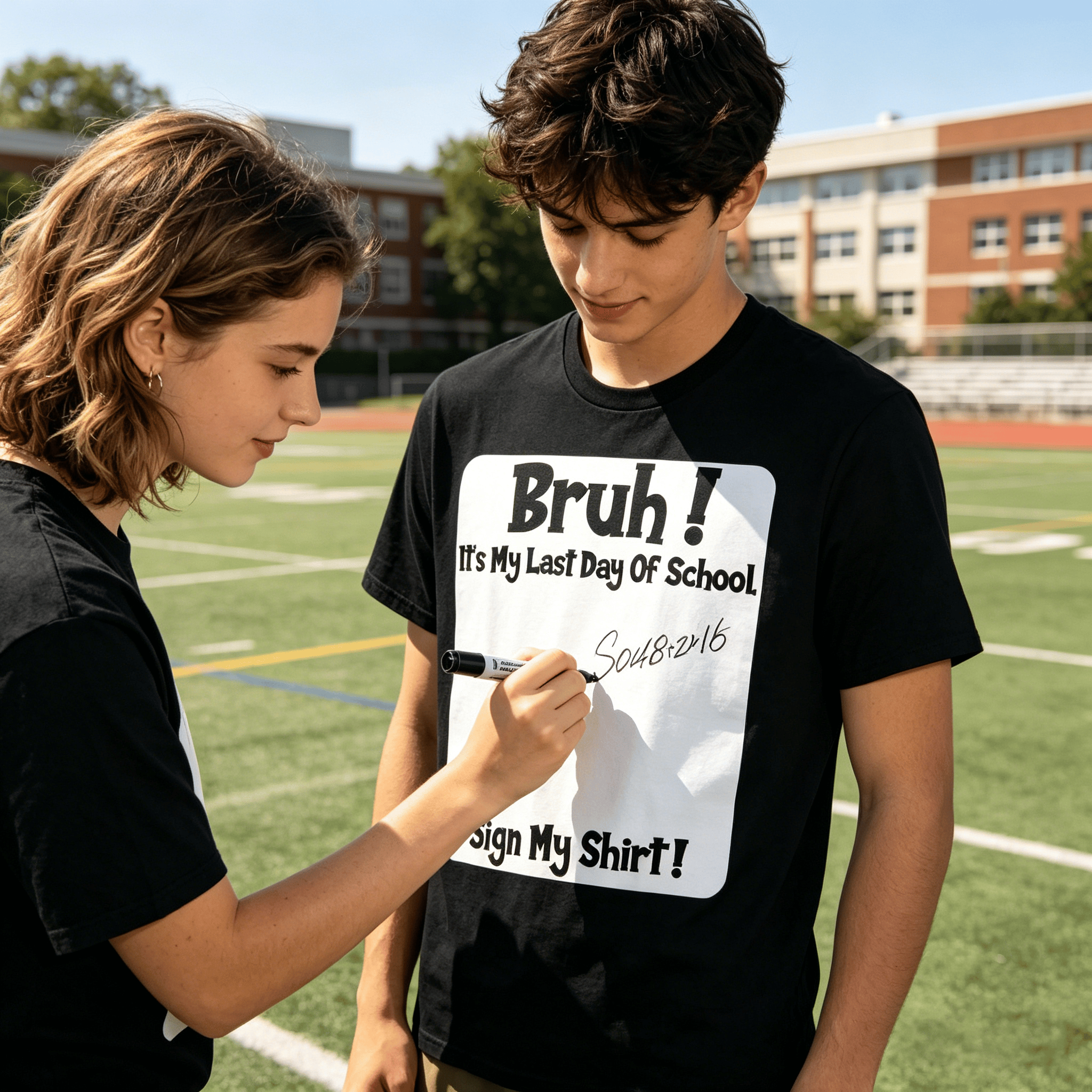 Bruh It'S My Last Day Of School Sign My T-Shirt For Boys Soft Fabric