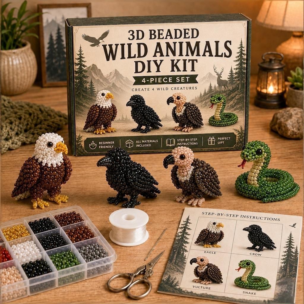 🔥Last Day 49% OFF -  2026 Noticeablek®🧵✨ Tiny 3D Beaded Animal DIY Kit
