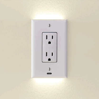 Outlet Cover with Integrated LED Night Light
