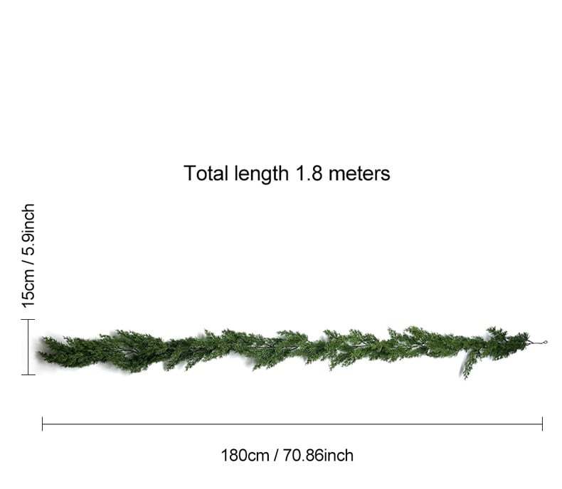 🎅⛄2025 Christmas Artificial Cypress Leaf Vine Wreath🎄(1.8m)