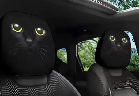 😆 Funny Cartoon Car Headrest Covers – 2PCS Universal Fit 🚗