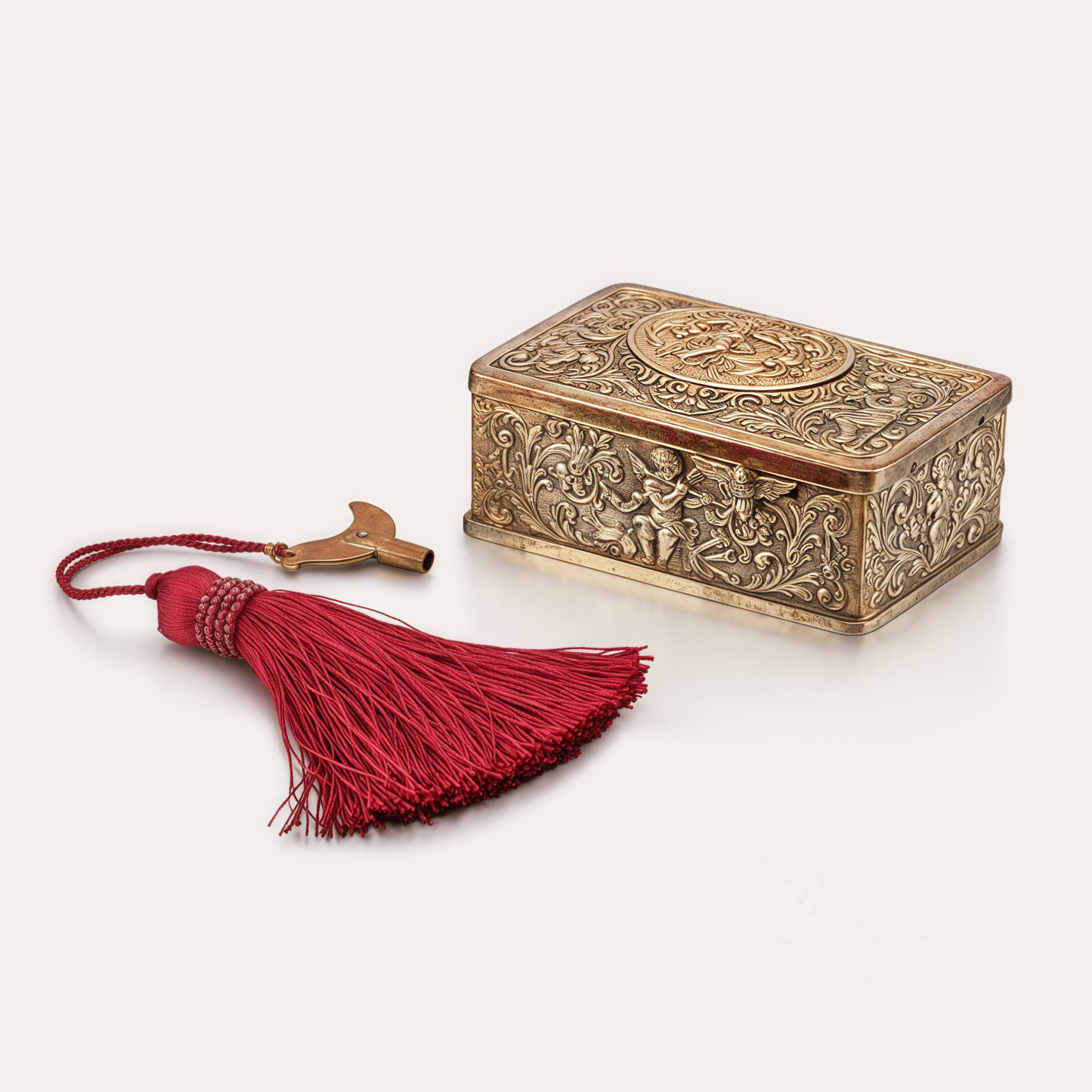 European Pure Silver Three-dimensional Embossed Bird Music Box