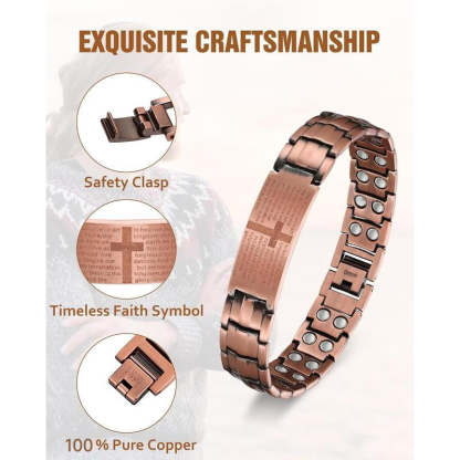 ✝️God’s Blessing Copper Magnetic Bracelet — Relieve fatigue and promote blood circulation