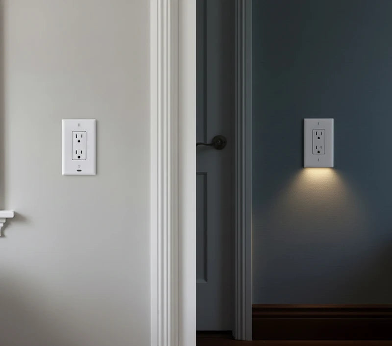 Outlet Cover with Integrated LED Night Light