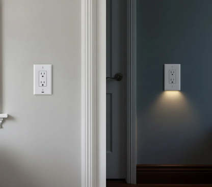 Outlet Cover with Integrated LED Night Light