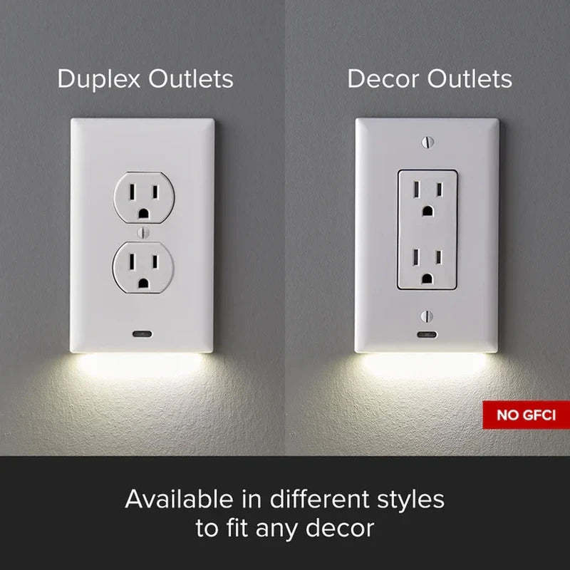 Outlet Cover with Integrated LED Night Light