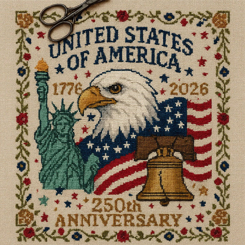 US 250th Anniversary Cross Stitch Kit