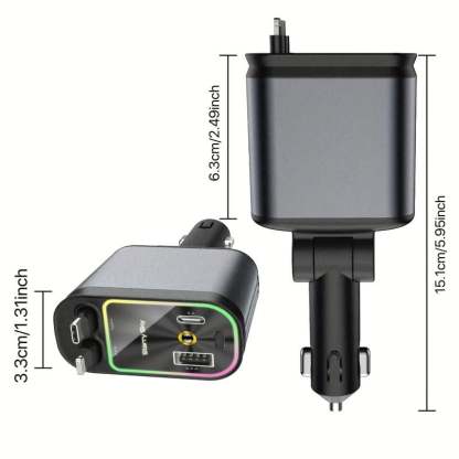 ⚡Starlight In Car Roof Retractable Car Charger,4-in-1 Fast Car Charger 🔋 | USB-C & Lightning | Fits iPhone & Android (Buy 2 FREE SHIPPING)