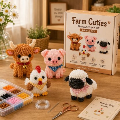 🔥Last Day 49% OFF -  2026 Noticeablek®🧵✨ Tiny 3D Beaded Animal DIY Kit