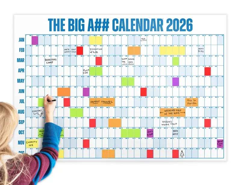 📅The Big A## 2026 Wall Calendar - Flexible Dry-Erase Material ✍️Design Your Amazing Year!🏃
