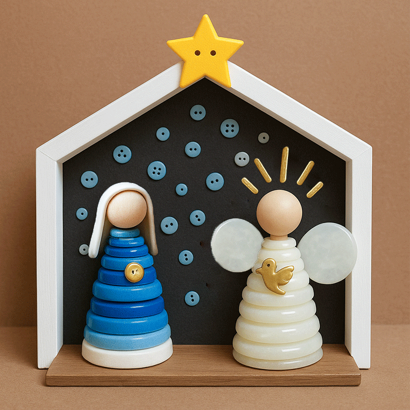 DIY Button Nativity Scene Kit🔥50% off for a limited time🔥