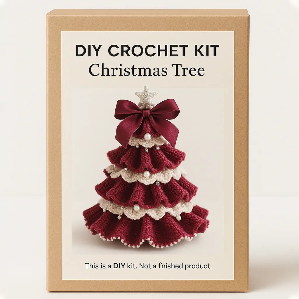 🎉BUY 3 GET 1 FREE🎄DIY Crochet Christmas Tree Kit – ✨Handmade Holiday Decoration Set
