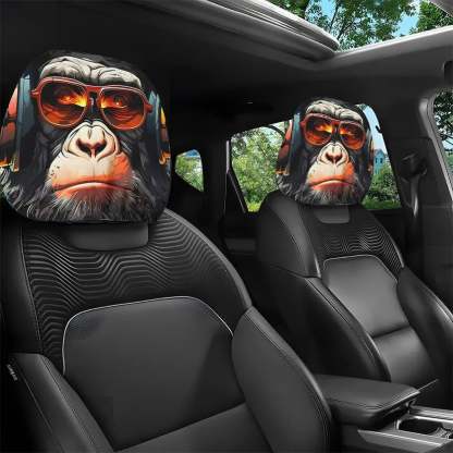 😆 Funny Cartoon Car Headrest Covers – 2PCS Universal Fit 🚗