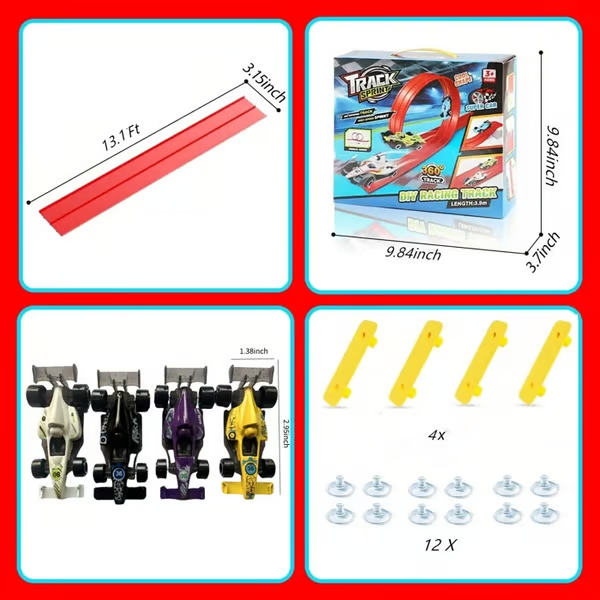 🎄🎁 2025 Christmas Surprise Gift: DIY Flexible Racing Track Toy 🚗✨