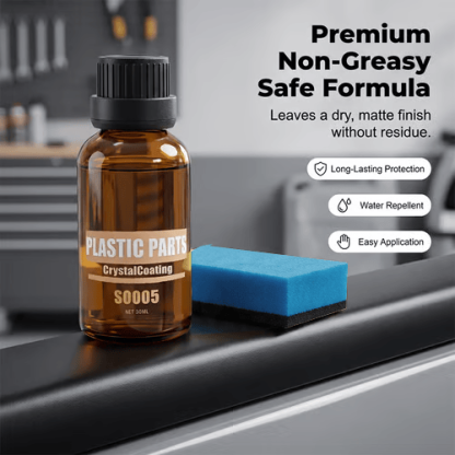 🚗 Car Plastic Parts Crystal Coating Restorer – Fast Refresh, Long-Lasting Shine, Anti-Aging & Waterproof, Easy to Apply, Restores Faded Plastic & Trim Like New ✨