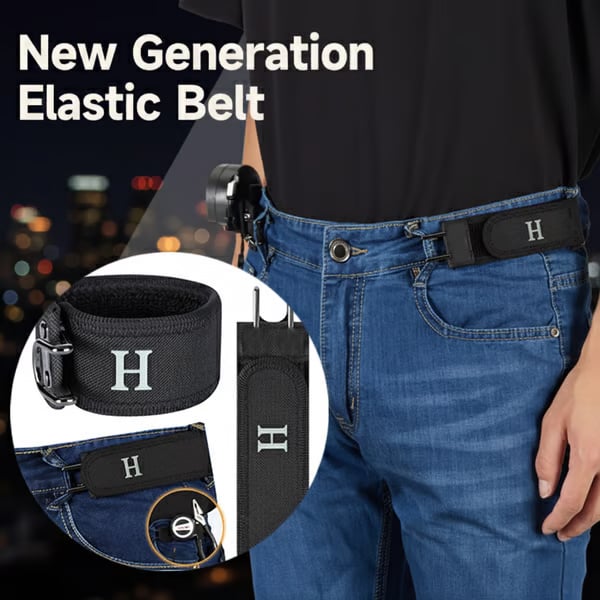 2Pcs Metal Hook Tactical Elastic Belt