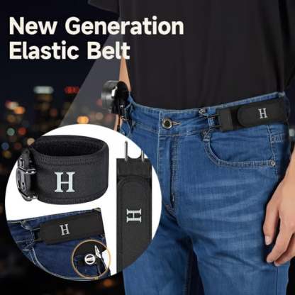 2Pcs Metal Hook Tactical Elastic Belt