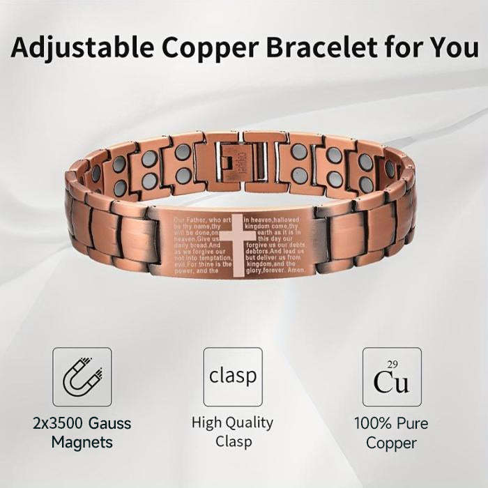✝️God’s Blessing Copper Magnetic Bracelet — Relieve fatigue and promote blood circulation