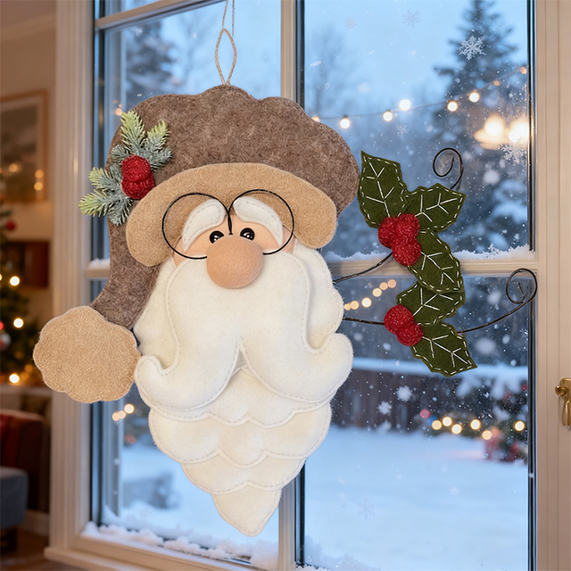 Jolly Felt Santa Ornament Kit
