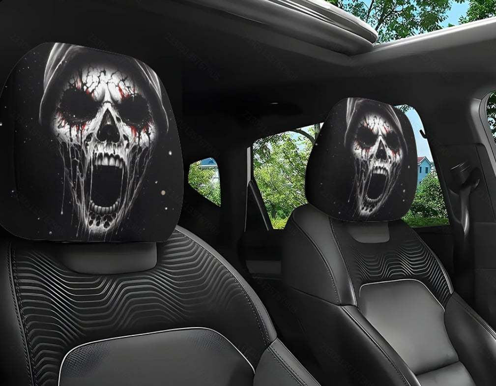 😆 Funny Cartoon Car Headrest Covers – 2PCS Universal Fit 🚗