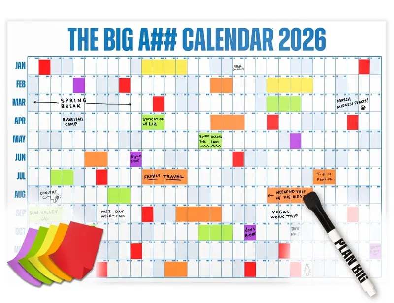 📅The Big A## 2026 Wall Calendar - Flexible Dry-Erase Material ✍️Design Your Amazing Year!🏃