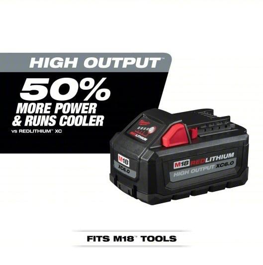 48-11-1865 M18 XC6.0 6AH RedLithium High Output Cordless Power Tool Batteries for M18 Systems
