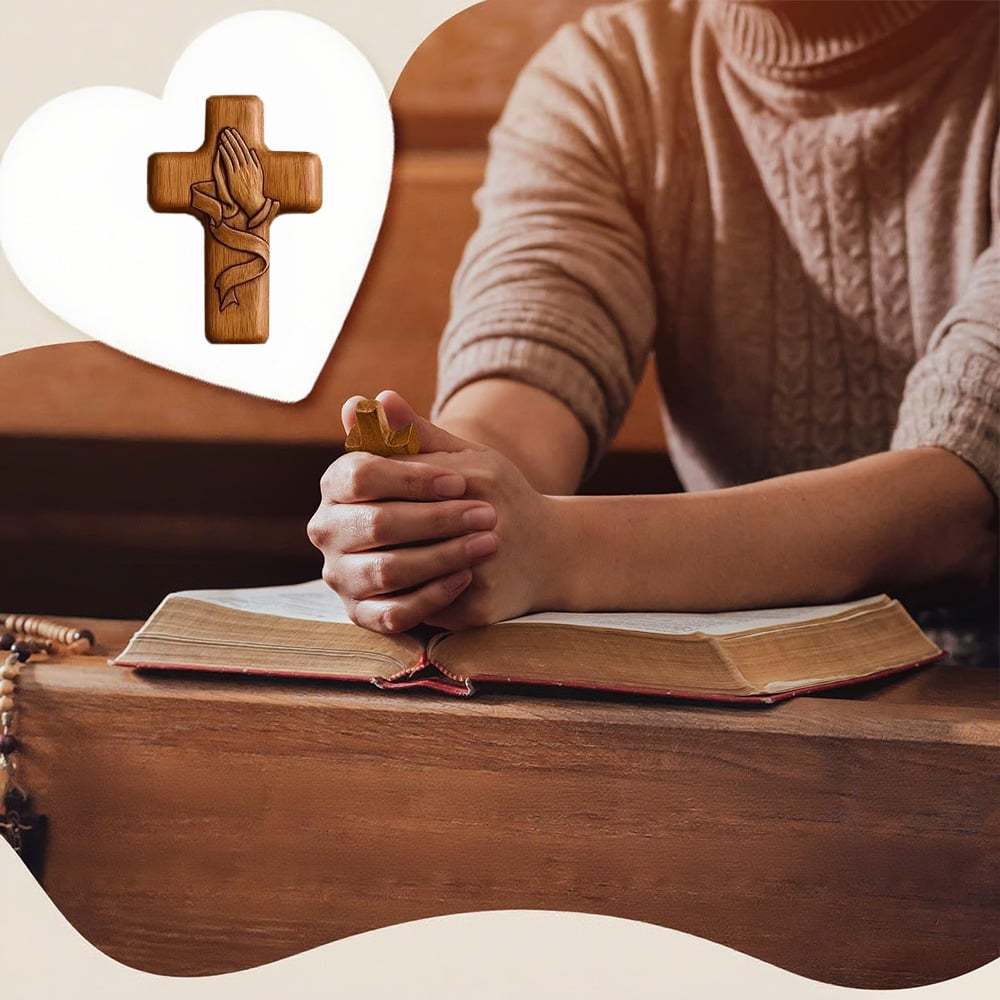🔥2025 New Release 50% OFF - 💕✝️Wooden Prayer Cross Pocket Card🎁Hand-carved 3D Gift for Your Loved Ones!