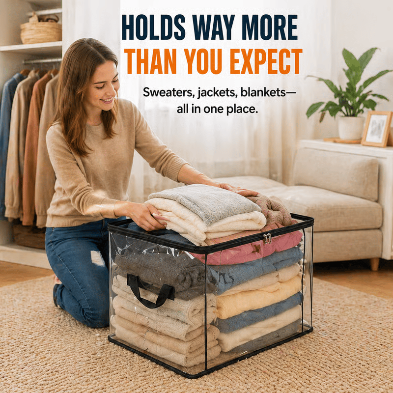 🎁 Mother's Day Sale 49% OFF📦Large Heavy-Duty Thick Plastic Clear Storage Bag for Clothes, Moving & Storage