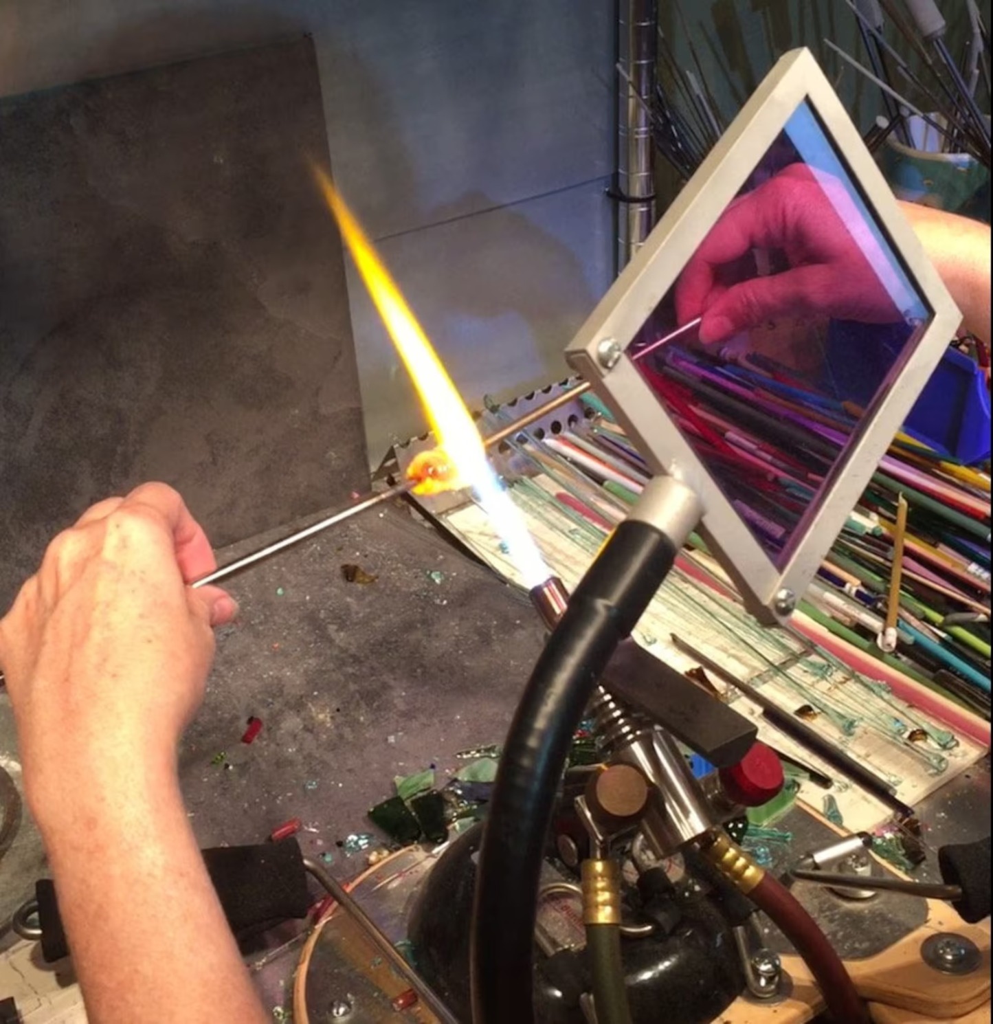 Recycled Glass Spiral Earrings: Upcycled Mason Jar Dangles