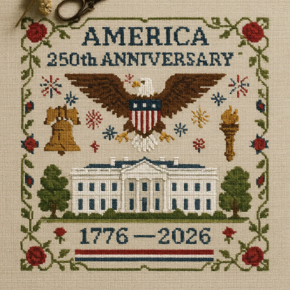 US 250th Anniversary Cross Stitch Kit