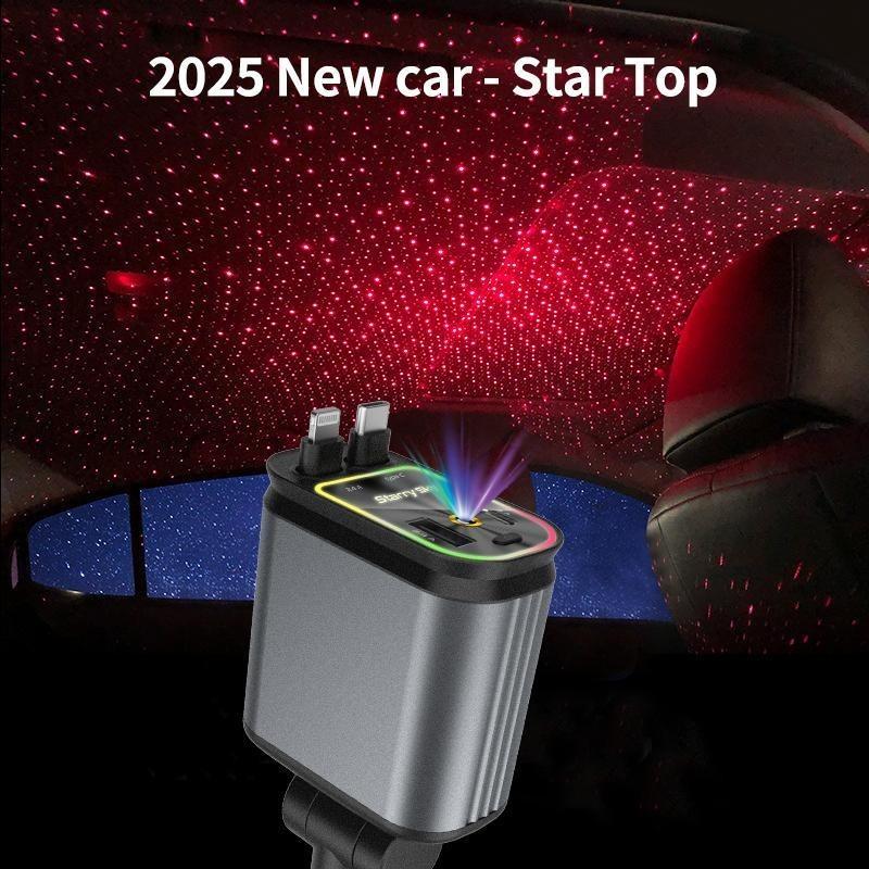 ⚡Starlight In Car Roof Retractable Car Charger,4-in-1 Fast Car Charger 🔋 | USB-C & Lightning | Fits iPhone & Android (Buy 2 FREE SHIPPING)