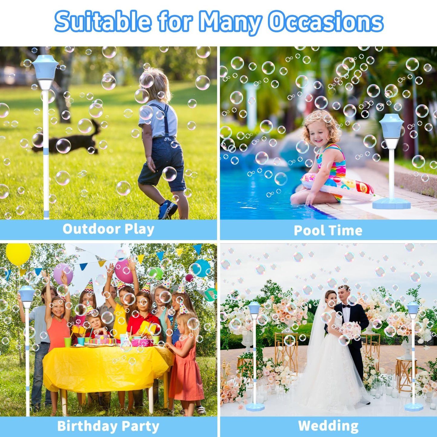 🏆#1 Bestseller - 🫧 Automatic Standing Bubble Maker – Create a Magical Bubble Storm in Seconds✨