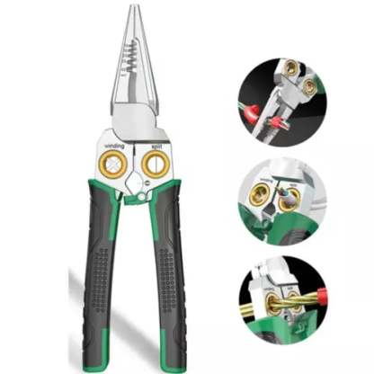 Outdoorfun 8 in 1 Wire Stripper Twister for Cutting and Pulling Wires Cable Scissors,Voltage Tester Pliers