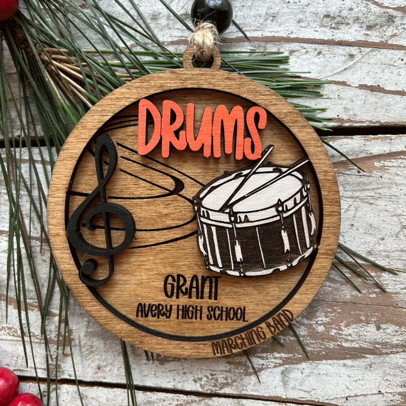 Personalized Marching Band Christmas Tree Ornament