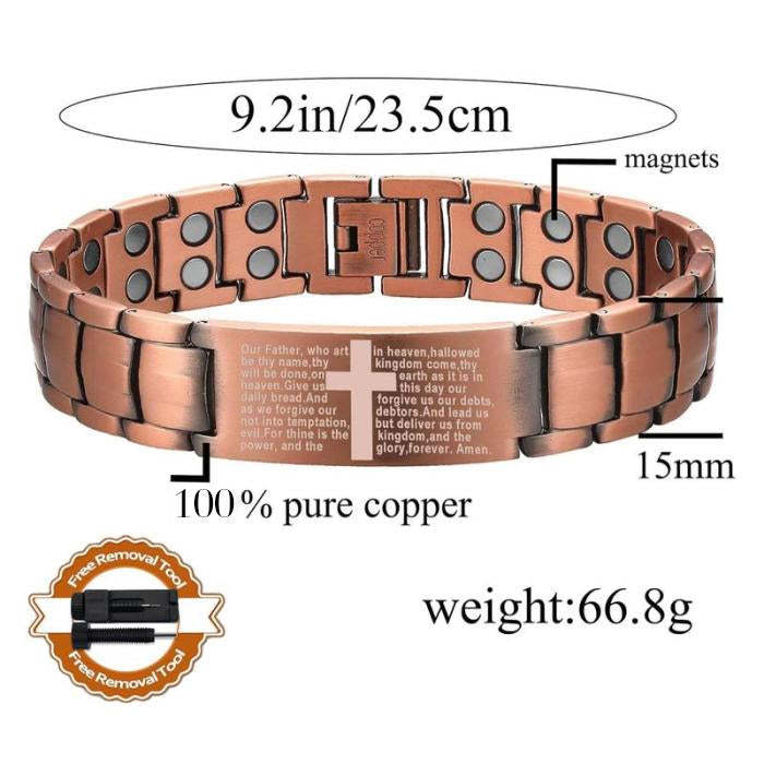 ✝️God’s Blessing Copper Magnetic Bracelet — Relieve fatigue and promote blood circulation