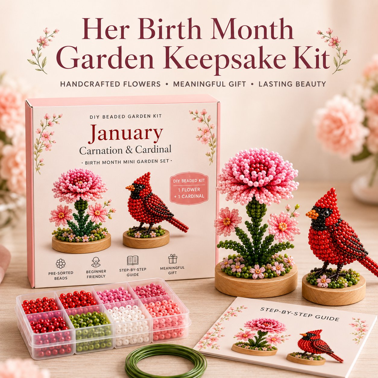 Birth Month DIY Beaded Garden Keepsake Kit