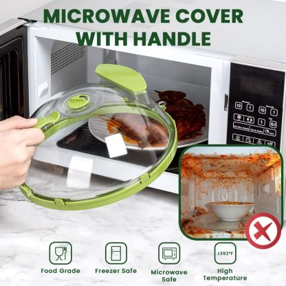 🍽️ Microwave Food Cover with Built-In Steamer 🔥