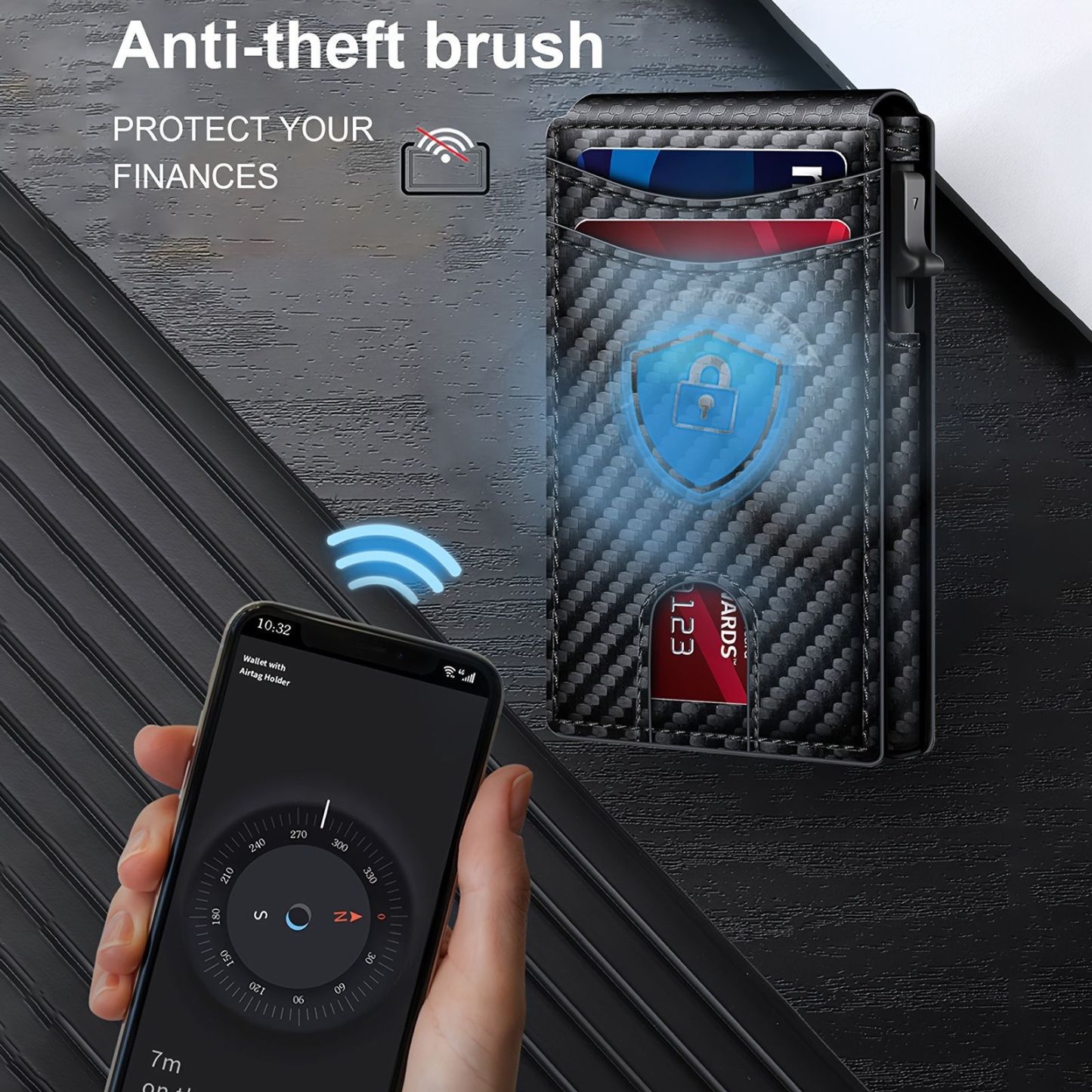 "Sleek Aluminum Bifold Wallet for Men | RFID-Blocking, Money Clip & ID Window – The Perfect Tech-Savvy Gift"