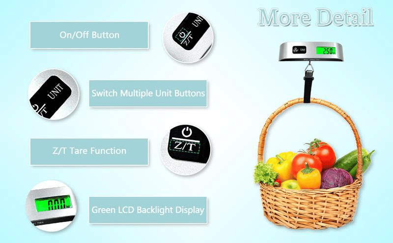 Last Day Sale Portable Digital Luggage Scale Accurate Weighing