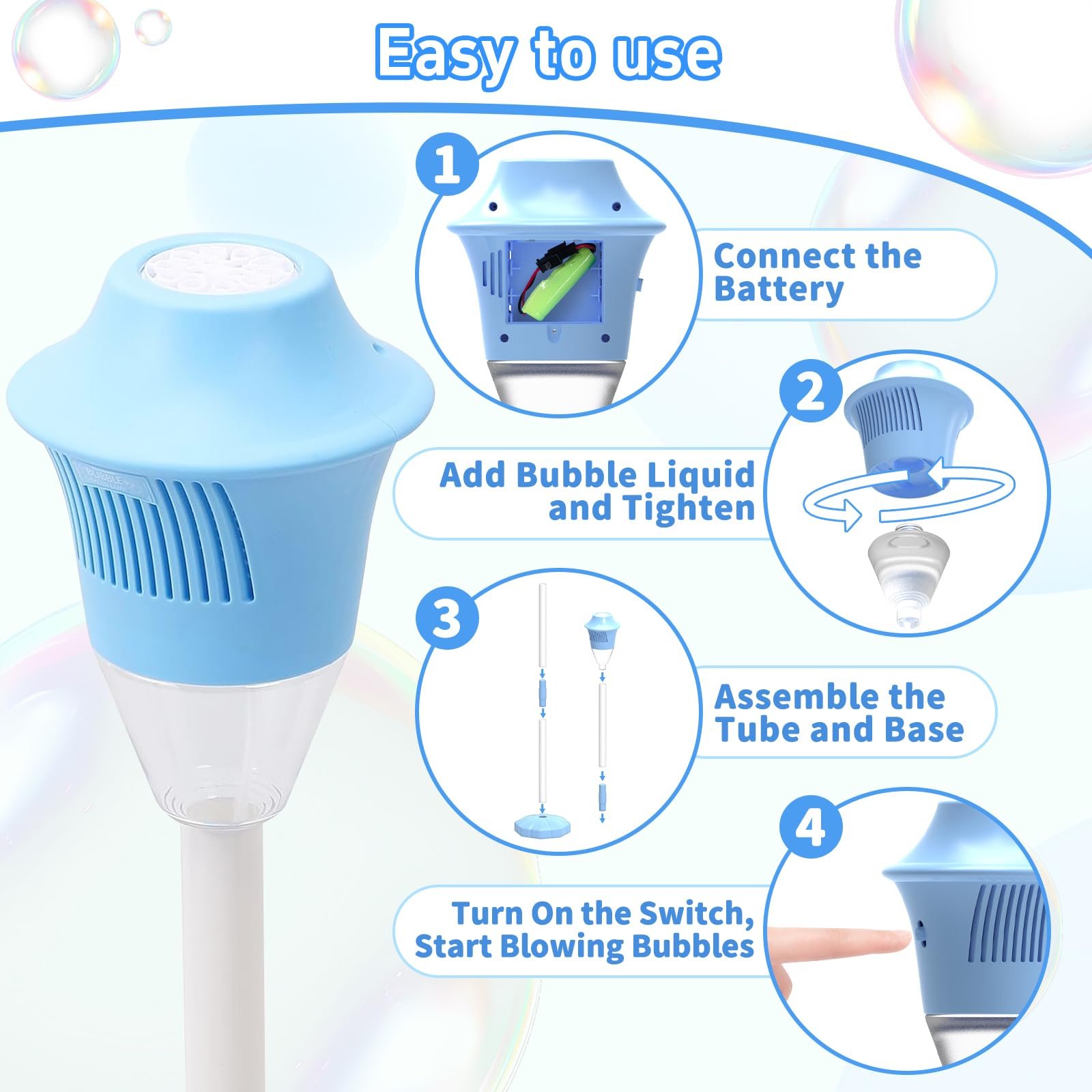 🏆#1 Bestseller - 🫧 Automatic Standing Bubble Maker – Create a Magical Bubble Storm in Seconds✨