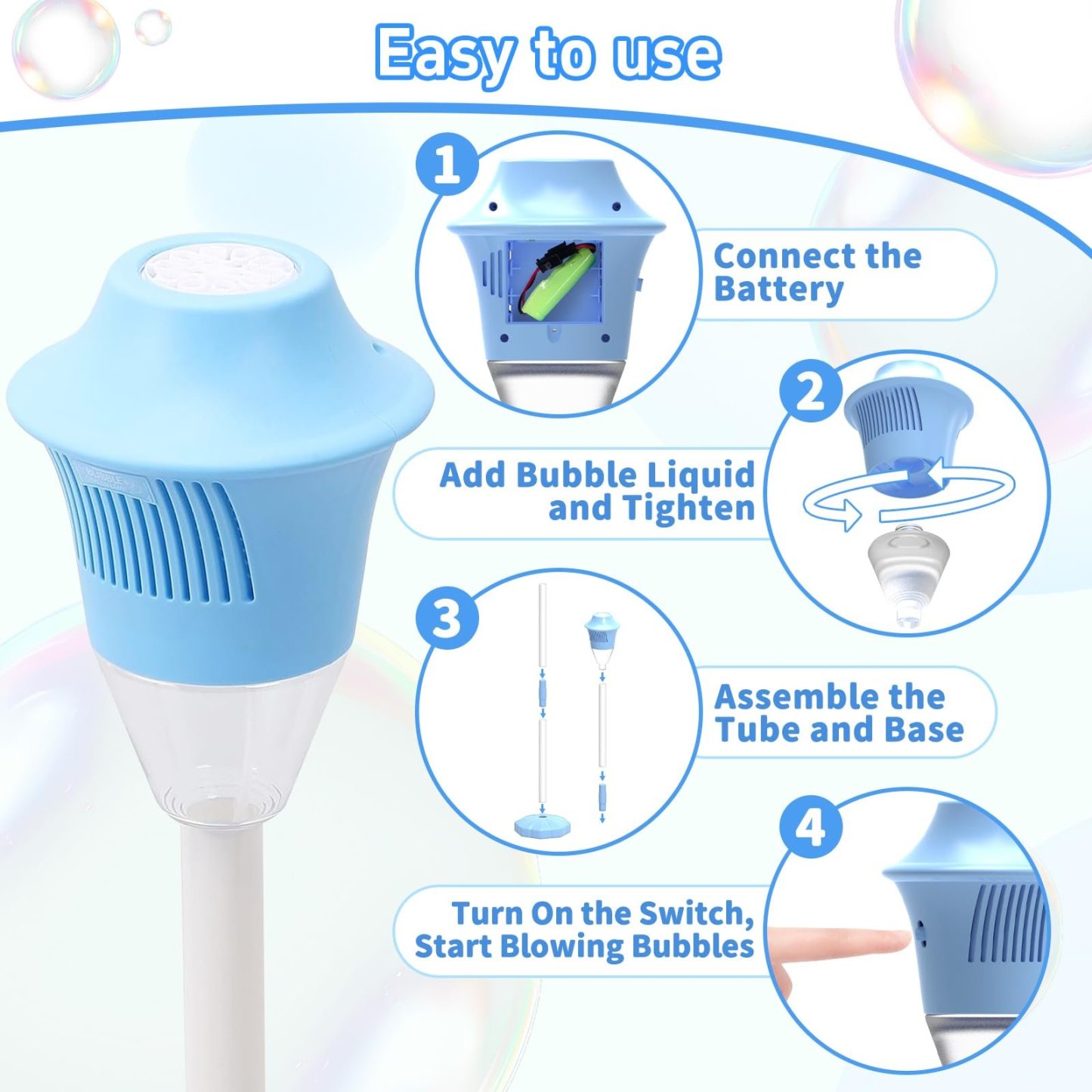 🏆#1 Bestseller - 🫧 Automatic Standing Bubble Maker – Create a Magical Bubble Storm in Seconds✨