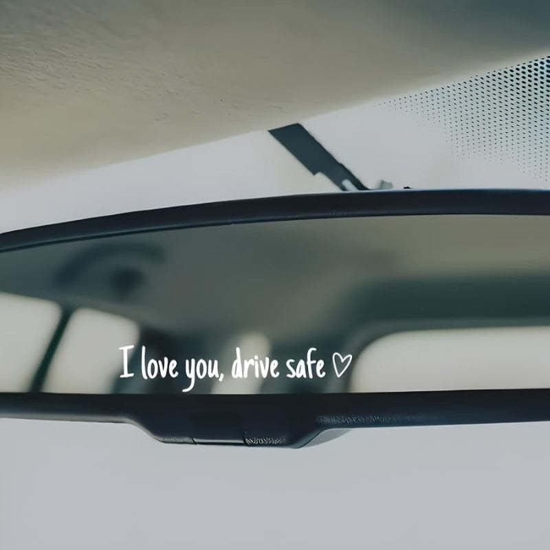 Rearview Mirror Vinyl Decal Reminder