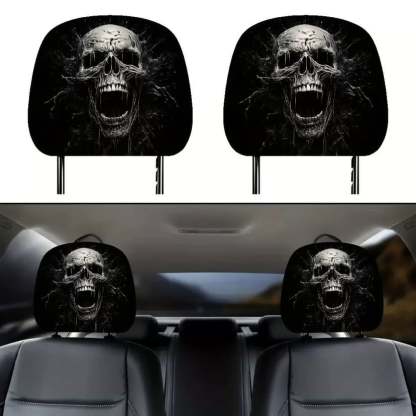 😆 Funny Cartoon Car Headrest Covers – 2PCS Universal Fit 🚗
