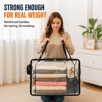 🎁 Mother's Day Sale 49% OFF📦Large Heavy-Duty Thick Plastic Clear Storage Bag for Clothes, Moving & Storage
