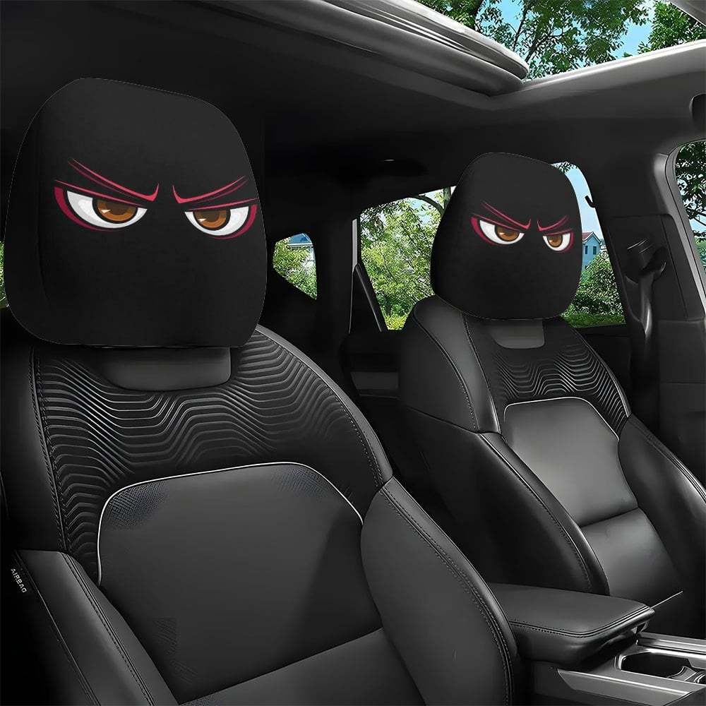 😆 Funny Cartoon Car Headrest Covers – 2PCS Universal Fit 🚗