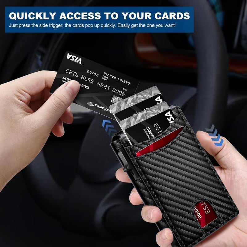 "Sleek Aluminum Bifold Wallet for Men | RFID-Blocking, Money Clip & ID Window – The Perfect Tech-Savvy Gift"