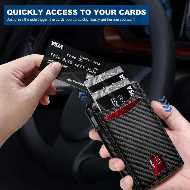 "Sleek Aluminum Bifold Wallet for Men | RFID-Blocking, Money Clip & ID Window – The Perfect Tech-Savvy Gift"